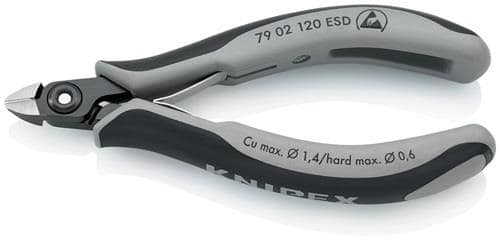 KNIPEX Präzisions-Elektronik-Seitenschneider L.120mm Form 0 Facette ja,sehr kl.pol.