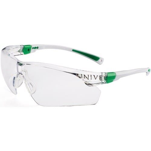 UNIVET Schutzbrille 506 UP EN 166,EN 170 Bügel weiß grün,Scheibe klar PC UNIVET