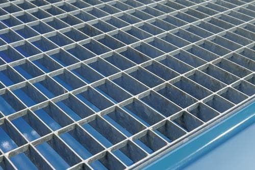 TECWERK Auffangwanne 215l L1200xB800xH360mm Stahlbl.m.Gitterrost blau TECWERK