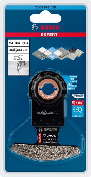 BOSCH EXPERT Corner Blade MATI 68 RD4 Blatt für Multifunktionswerkzeuge, 68 x 10 mm. Für oszillierende Multifunktionswerkzeuge