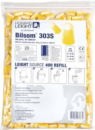 HONEYWELL HOWARD LEIGHT Gehörschutzstöpsel Bilsom 303S EN 352-2 SNR 32 dB Nachfüllpack 200 PA/Pack,Gr.S