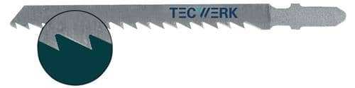 TECWERK Stichsägeblatt Gesamt-L.100mm Zahnt.4mm S.1,45mm HCS 25 St./Karte TECWERK