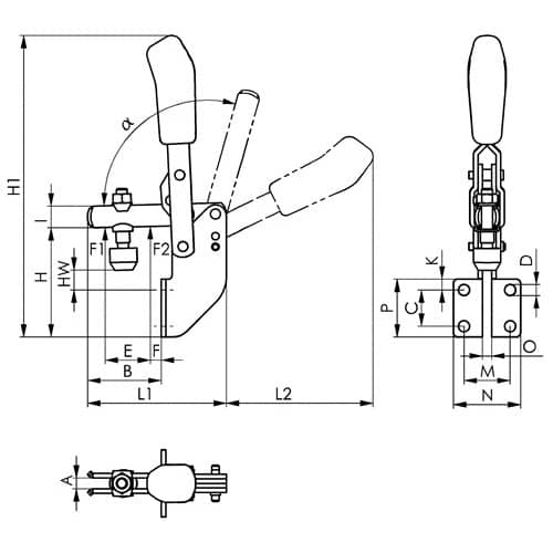 AMF Senkrechtspanner Nr.6803 Gr.1 Winkelfuß AMF