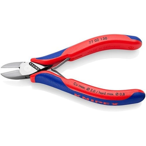 KNIPEX Elektronikseitenschneider L.130mm Form 0 Facette ja 2K-Hülle spiegelpol.KNIPEX