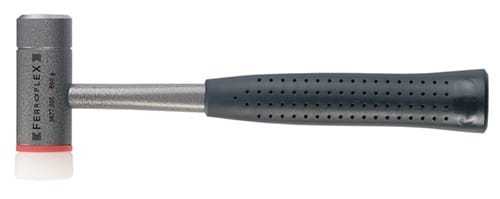 Schon- und Schlosserhammer FERROPLEX hart Stahlrohr Nylon weiß/Vergütungsstahl HALDER