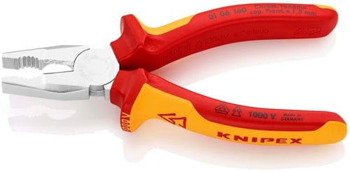 KNIPEX Kombizange L.160mm verchr.Mehrkomp.-Hüllen VDE KNIPEX