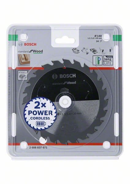 BOSCH Akku-Kreissägeblatt Standard for Wood, 140 x 1,5/1 x 20, 24 Zähne