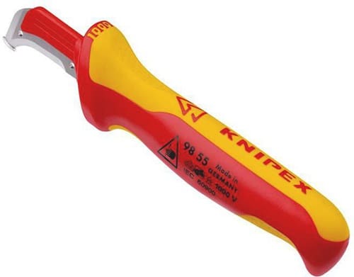 KNIPEX Abmantelungsmesser L.180mm Klingen-L.38mm VDE Mehrkomponentengriff KNIPEX