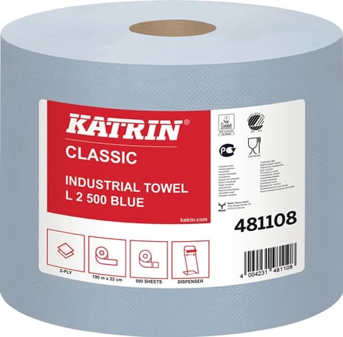 ELOS Putztuchrolle Katrin Classic L 2 L.ca.360 mmxB.ca.220mm blau 2-lag.2 RL/VE ELOS