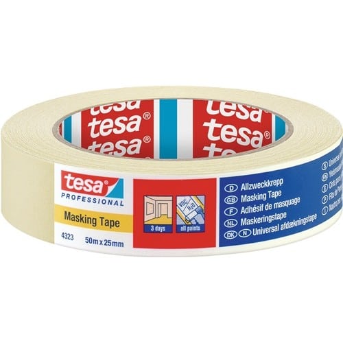TESA Kreppband 4323 leicht gekreppt hellbeige L.50m B.25mm Rl.TESA