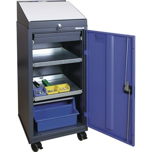 TECWERK Werkzeugschrankset m.Pultaufsatz H1310xB500xT500mm anthrazitgrau/taubenblau TW