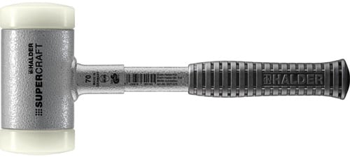 HALDER Schonhammer SUPERCRAFT L.335mm Kopf-D.70mm rückschlagfrei hart Nyl.weiß HALDER