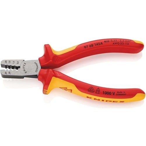 KNIPEX Aderendhülsenzange Gesamt-L.145mm 0,25-2,5(AWG 23-13)mm² pol.Mehrkomp-Hüllen VDE