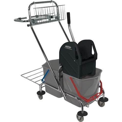 SPRINTUS Reinigungswagen Eimer 2x17l,Presse,Ablagekorb STA SPRINTUS