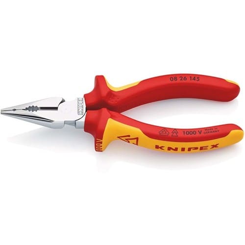 KNIPEX Spitzkombizange L.145mm Mehrkomp.-Hülle verchr.VDE KNIPEX