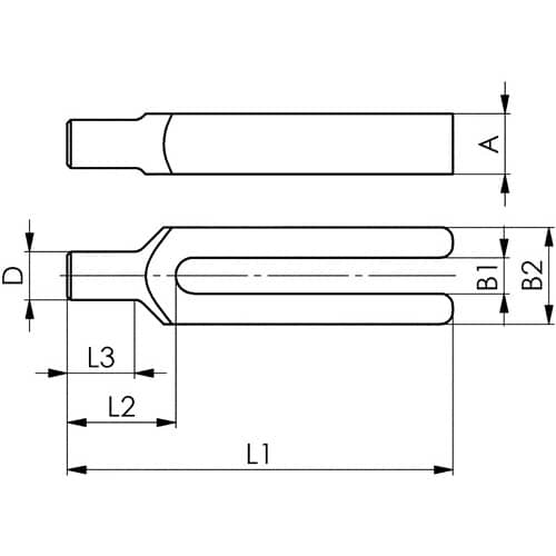 AMF Gabelspanneisen DIN 6315C Schlitz-B.33mm L.400mm f.Spannschraube M30 AMF