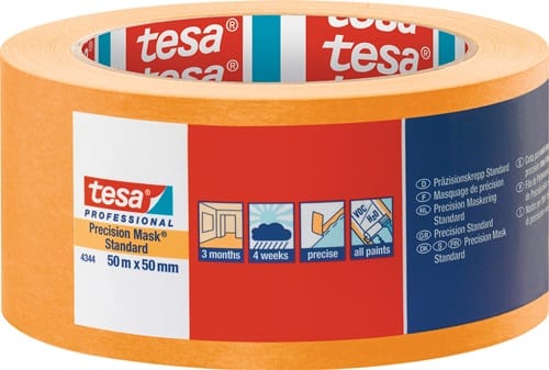 TESA Präzisionskrepp 4344 Stand.glatt hellbeige L.50m B.50mm Rl.TESA
