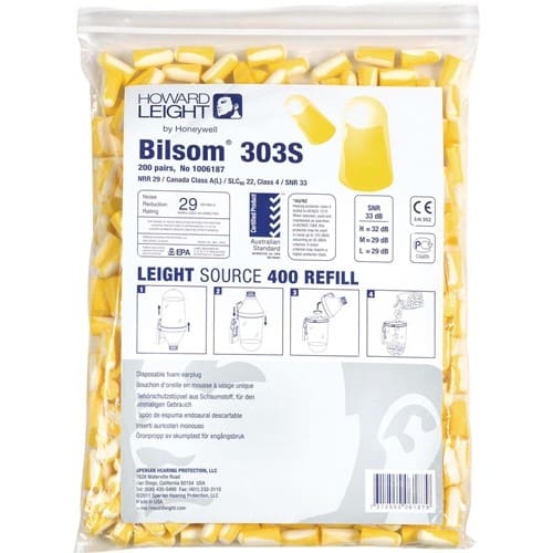 HONEYWELL HOWARD LEIGHT Gehörschutzstöpsel Bilsom 303S EN 352-2 SNR 32 dB Nachfüllpack 200 PA/Pack,Gr.S