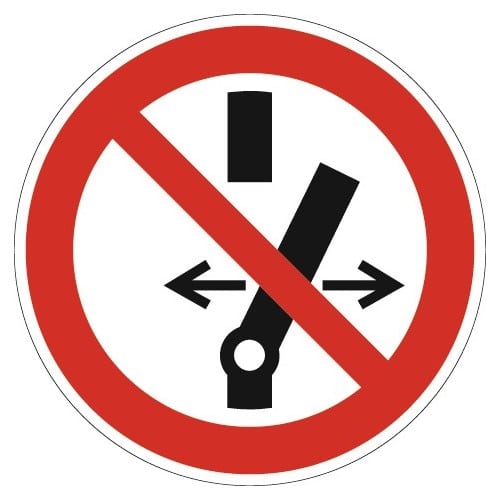 Verbotszeichen ASR A1.3/DIN EN ISO 7010 Schalten verboten Ku.
