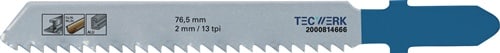 TECWERK Stichsägeblatt Gesamt-L.76,5mm Zahnt.2mm HSS 25 St./Karte TECWERK