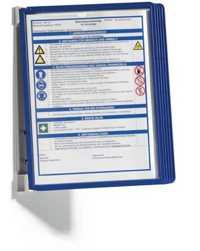 DURABLE Wandhalter 5 Sichttafeln dunkelblau m.Profilrahmen DURABLE