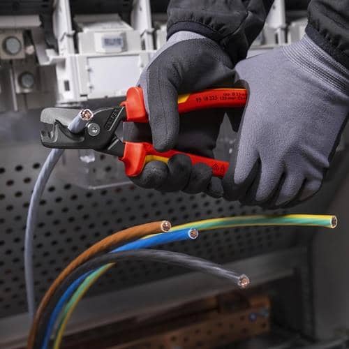 KNIPEX Kabelschere StepCut® XL L.225mm Kopf brün.VDE Mehrkomp.-Hüllen KNIPEX