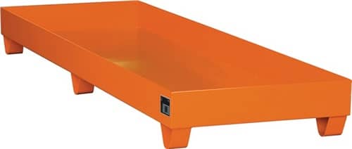 BAUER Auffangwanne orange Auffangvol.241l L2400xB800xH250mm Stahlbl.o.Gitterrost