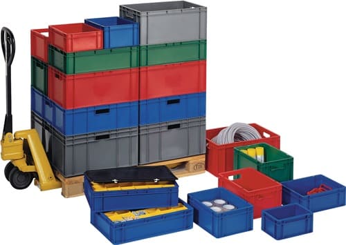 LA-KA-PE Transportstapelbehälter L600xB400xH175mm blau PP Seitenwände geschl.LA-KA-PE