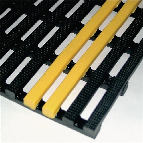 EHA Industriematte Zuschnitt B600xS12,5mm fein gefräst schwarz/gelb PVC