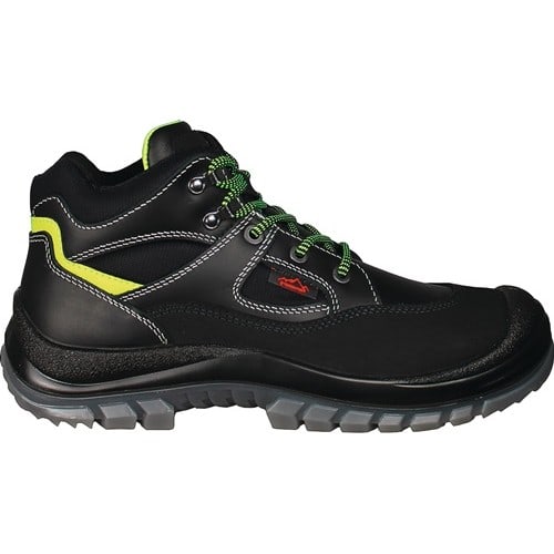 REMISBERG Sicherheitsstiefel Tibet Gr.44 schwarz/neongrün S3 EN20345 Leder REMISBERG