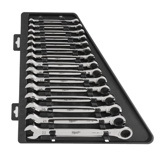 MILWAUKEE 15-teilig metrisch MAX BITE Ratschen-Ringmaulschlüsselsatz