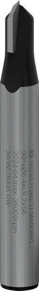 BOSCH V-Nutfräser 6 mm, D1 6,35 mm, L 16 mm, G 48 mm, 90°