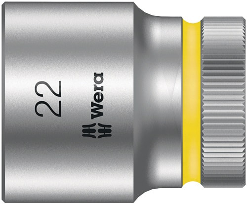 WERA Steckschlüsseleinsatz 8790 HMC Außen-6-kant SW22mm L.37mm 4-kt1/2Zoll CV verchr.