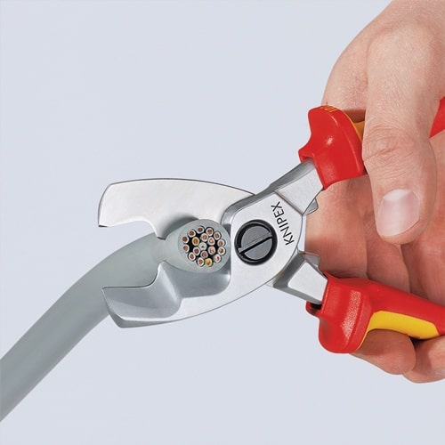 KNIPEX Kabelschere L.200mm Kopf verchr.VDE tauchisol.KNIPEX