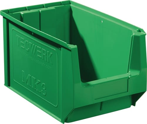 TECWERK Sichtlagerkasten L350/300xB210xH200mm PE grün TECWERK