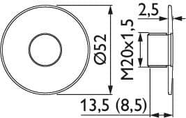 HERMAT Drückerrosette 2403, Edelstahl