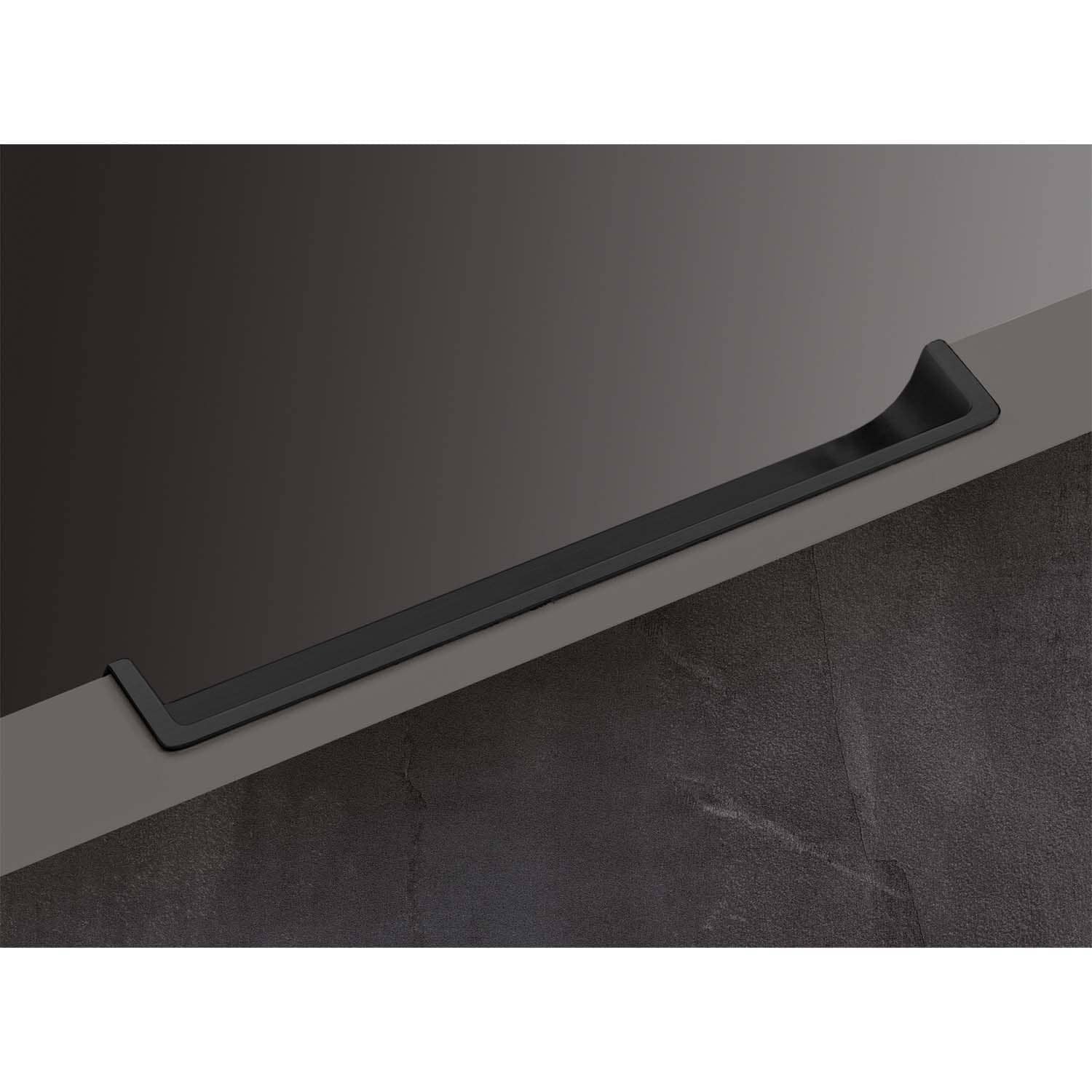 HETTICH Einsetzgriff Genzone, L 134 mm, B 16 mm, H 16 mm, Schwarz matt, 9347581