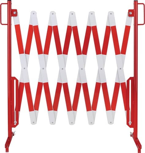 Scherengitter L4000xH1000mm m.Standfuß rot/weiß