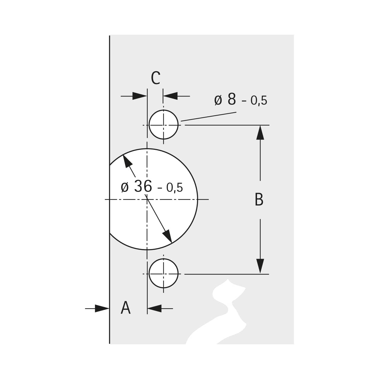 HETTICH Glastür-Zierkappe TX 32/52x9, 1081304