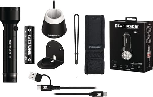 ZWEIBRÜDER LED-Taschenlampe ZB8T 30-4000 lm Akku Li-Ion 10-340m schwarz ZWEIBRÜDER