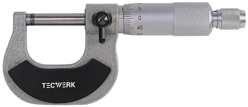 TECWERK Bügelmessschraube DIN 863/1 0-25mm Spindel-D.6,5mm TECWERK