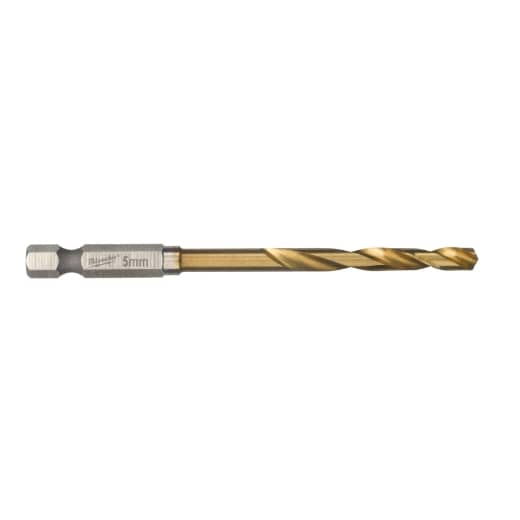 MILWAUKEE 5,0 x 80 mm SHOCKWAVE Metallbohrer HSS-G RED HEX Titan 1/4" 10er Pack