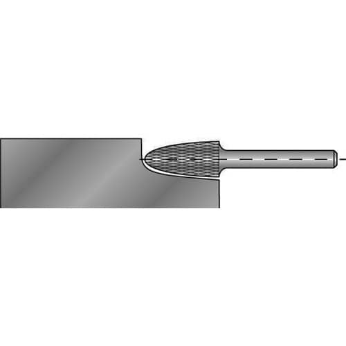 RUKO Frässtift RBF D.3mm Kopf-L.7mm Schaft-D.3mm HM Blank Verz.KVZ 4 RUKO