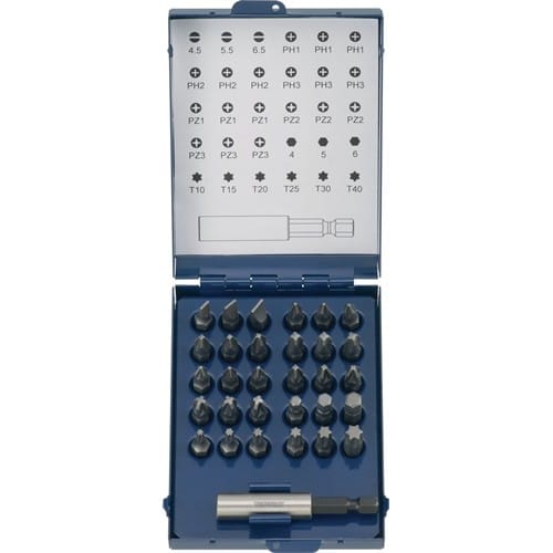TECWERK Bitsortiment 31-tlg.Schlitz/PH/PZD/TX m.Magnet u.Spreng-Ri TECWERK