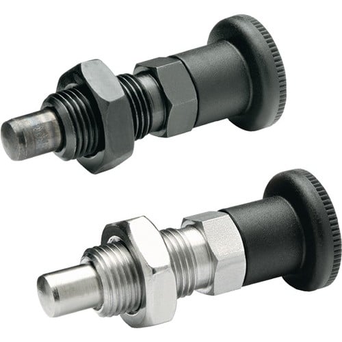 GANTER Rastbolzen GN 817 d1 10mm d2 M16 x 1,5mm l1 12mm Stahl,o.Rastsperre,m.Kontermut.