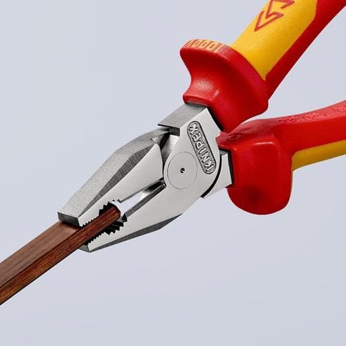 KNIPEX Kraftkombizange L.200mm verchr.Mehrkomp.-Hüllen VDE KNIPEX
