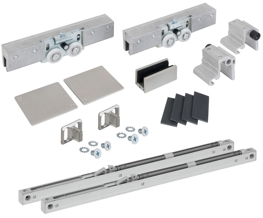 HERMAT Schiebetürbeschlag SAN REMO 9170.GKT/SAFE/80L/GLAS, Aluminium