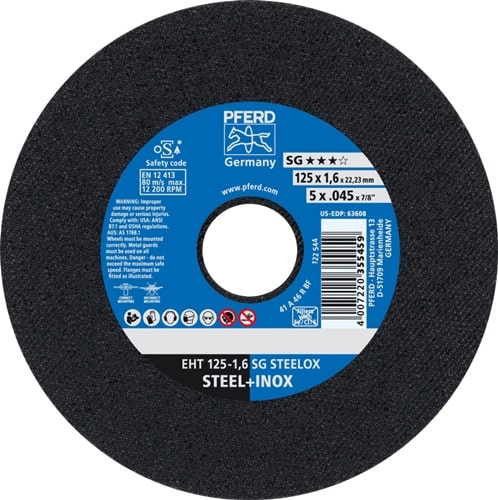 PFERD TOOLS Trennscheibe SG STEELOX D125x1,6mm ger.INOX Bohr.22,23mm PFERD