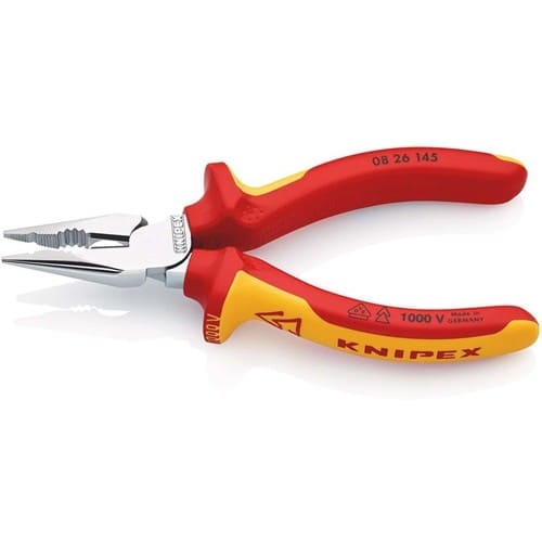 KNIPEX Spitzkombizange L.145mm Mehrkomp.-Hülle verchr.VDE KNIPEX