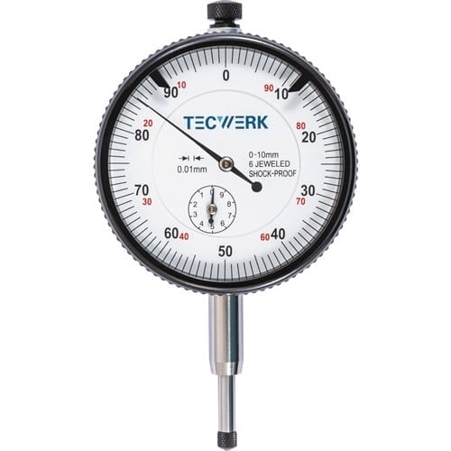 TECWERK Messuhr DIN 878 10mm Abl.0,01mm m.Stoßschutz TECWERK